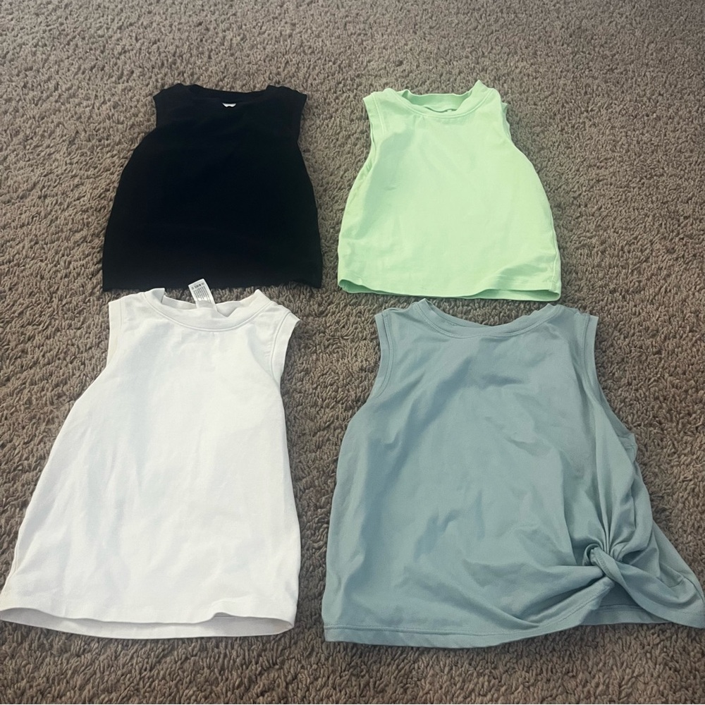 Yogalicious Girls Sleeveless Tank Top - Black, Mint, White, Blue Size 7/8